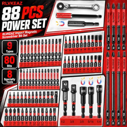 88-Piece Impact Driver Bit Set, S2 Magnetic Screwdriver Bit Set - style: 88-Piece Magnetic Screwdriver Bit Set