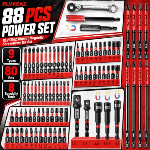 88-Piece Impact Driver Bit Set, S2 Magnetic Screwdriver Bit Set - style: 88-Piece Magnetic Screwdriver Bit Set
