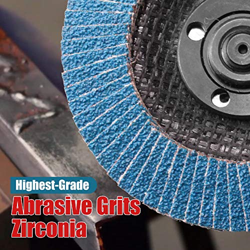 EZARC Zirconia Flap Discs 60 Grit, 4-1/2 x 7/8-Inch, Type 29, 50-Pack - size: 60 GRIT (50 pcs), style: Standard Version