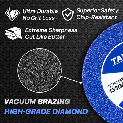 4-1/2 Inch Diamond Saw Blades for Angle Grinder, Tile Cutting Wheel 3Pcs - color: Blue