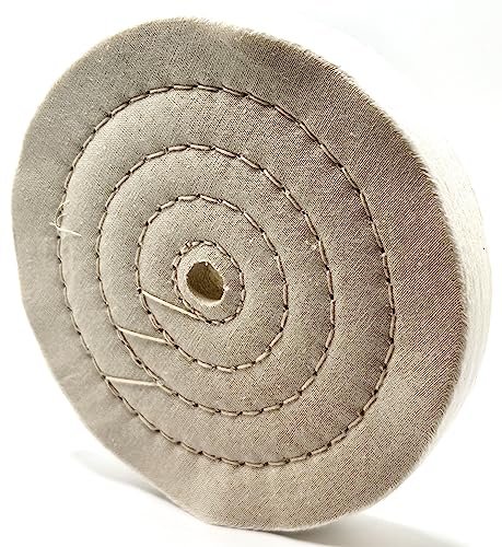 Buffing Wheel 6" x 1" Thick, Fine Muslin, 70 Ply, 2 Pack