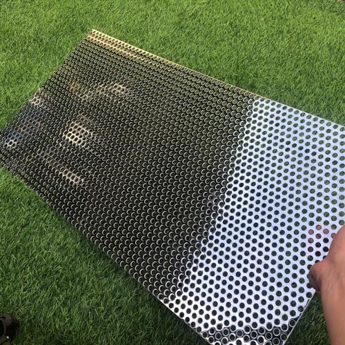 Perforated Metal Sheets 19 Gauge 30"x15" Expanded Metal Mesh Aperture 8mm 0.32inch (Approximately 1/3") Perforated Stainless Steel Sheet 304 Stainless Steel Mesh Screen Panel - size: 30"x15"