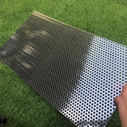 Perforated Metal Sheets 19 Gauge 30"x15" Expanded Metal Mesh Aperture 8mm 0.32inch (Approximately 1/3") Perforated Stainless Steel Sheet 304 Stainless Steel Mesh Screen Panel - size: 30"x15"