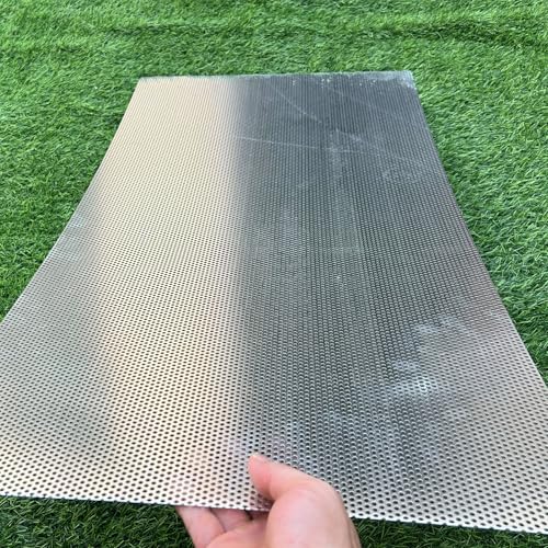 Aluminum Perforated Metal Sheets 36"x18" 16 Gauge Expanded Metal Mesh Aluminum Opening 1/8" 0.12 inch (About 3 mm) Perforated Steel Sheet Aluminum Mesh Screen Decorative Metal Mesh - size: 36" X 18"