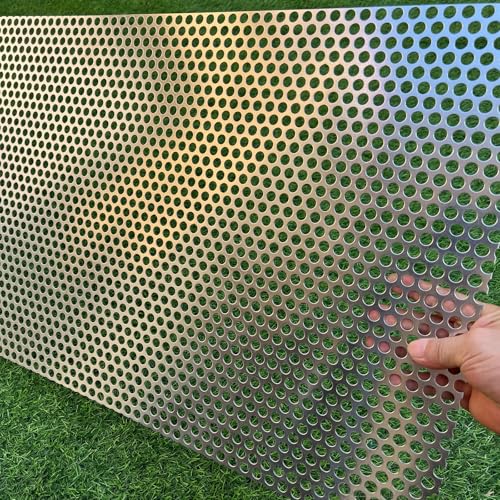 Aluminum Perforated Metal Sheets 36"x18" 16 Gauge Expanded Metal Mesh - 2/5" Opening (About 10 mm) Decorative Aluminum Mesh Screen - size: 36" X 18"