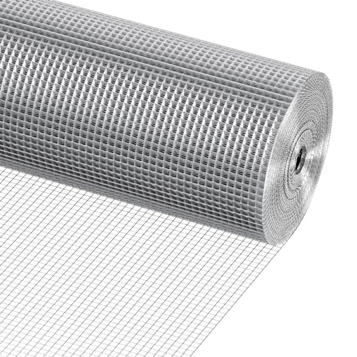 VEVOR Hardware Cloth, 1/4 inch 48in x 100 ft 23 Gauge, Hot Dipped Galvanized Wire Mesh Roll, Chicken Wire Fencing, Wire Mesh for Rabbit Cages, Garden, Small Rodents - size: 48"x100'