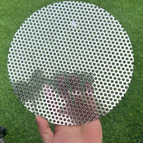 10" Diameter Round Slices Perforated Metal Sheets 19 Gauge Opening 1/5"(About 5 mm) Expanded Metal Mesh Perforated Plate 304 Stainless Steel Sheet Mesh Screen Panel Decorative Me - size: Round 10"