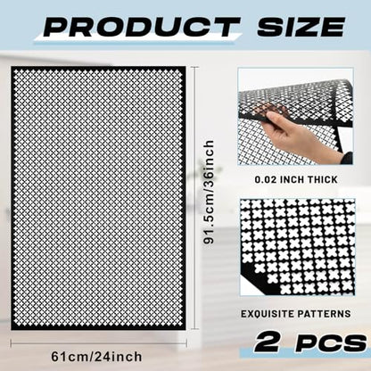 Gisafai 2 Pcs Decorative Cloverleaf Aluminum Sheet 24 x 36 x 0.02 in Black - color: Black