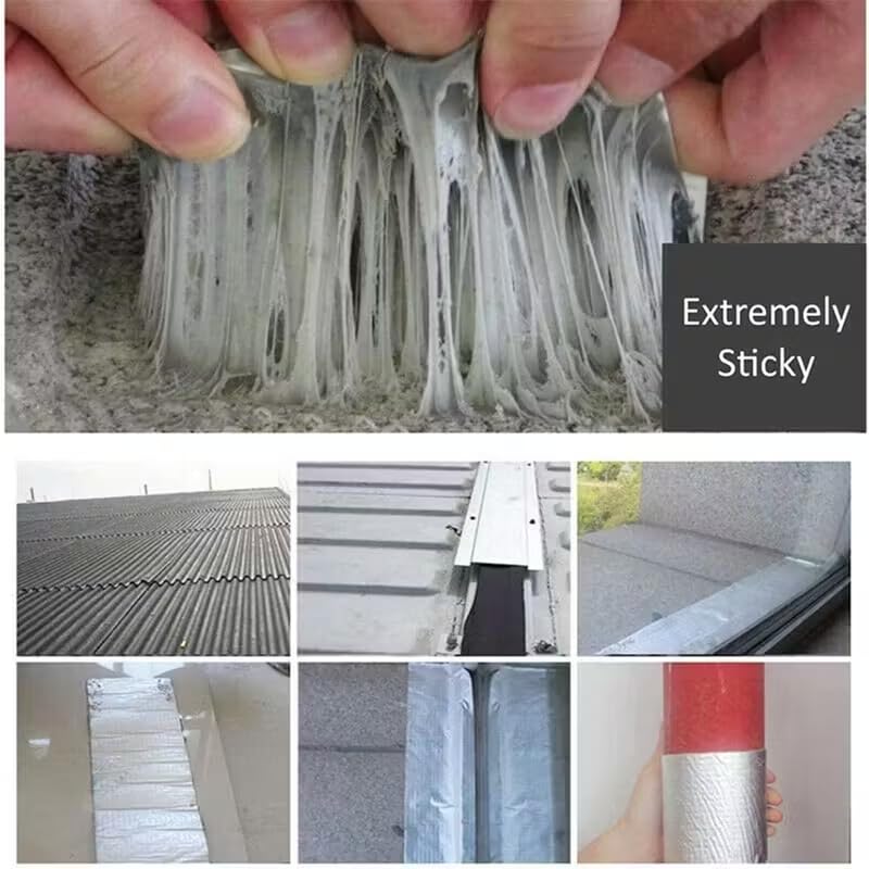 1pc Waterproof High Temperature Resistance Aluminum Foil Thicken Butyl Tape Wall Pool Roof Crack Duct Repair Sealed Self Tape, 1PC - color: 1PC