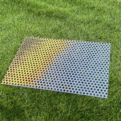 19 Gauge Perforated Metal Sheets 16"x10" Expanded Metal Mesh Opening 40% Hole 8mm 0.32"(About 1/3") Perforated Stainless Steel Sheet 304 Stainless Steel Mesh Screen Panel Decorati Plate - size: 16" X 10"