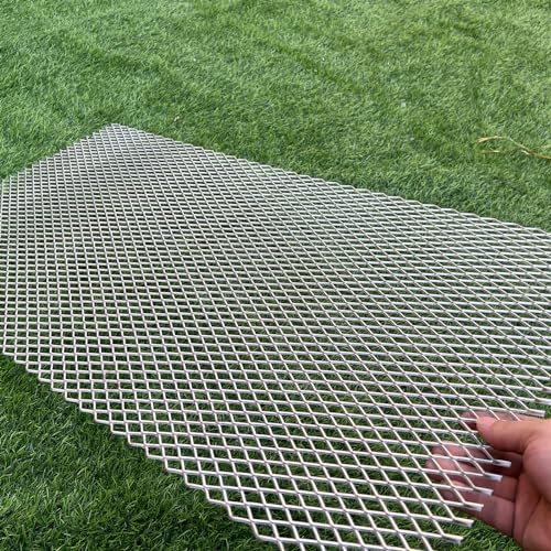 36"X18" 14 Gauge Expanded Metal Sheet Metal Diamond Mesh 0.4"X0.8" Expanded & Perforated Sheets Raised Mesh-for Screen Door Grill,Window Security Grill Screen Door Protector - size: 36"x18"
