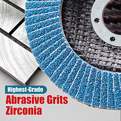 EZARC Zirconia Flap Discs 40/60/80/120 Grit, 4-1/2 x 7/8, Type 29, 20-Pack - size: MIX SET, style: Standard Version