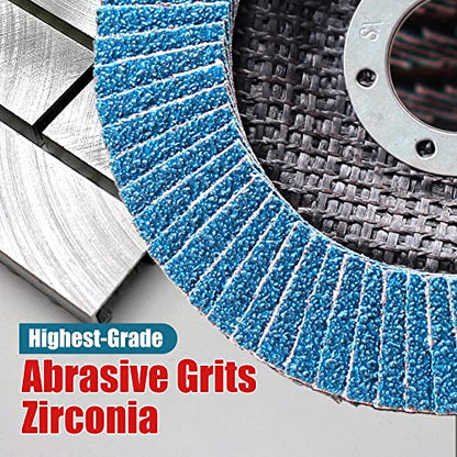 EZARC Zirconia Flap Discs 40/60/80/120 Grit, 4-1/2 x 7/8, Type 29, 20-Pack - size: MIX SET, style: Standard Version