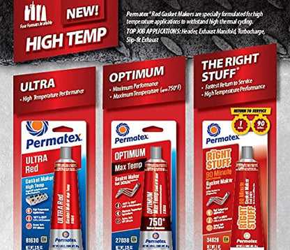 Permatex 81624 Ultra Red High Temperature Gasket Maker, 13 oz - size: 13 Fl Oz., style: Ultra Red