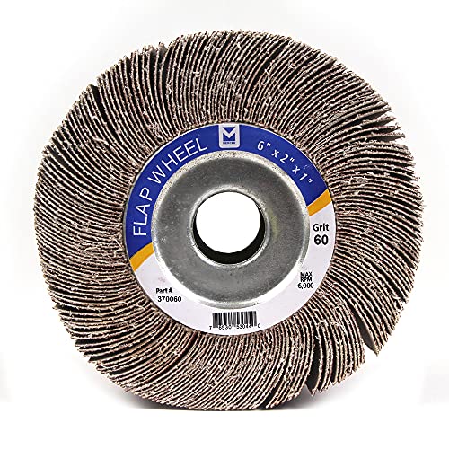 Mercer Industries 370060 Center Hole Flap Wheel, 6" x 2" x 1", Grit 60, Each - color: 6" X 2" X 1", size: 60-Grit