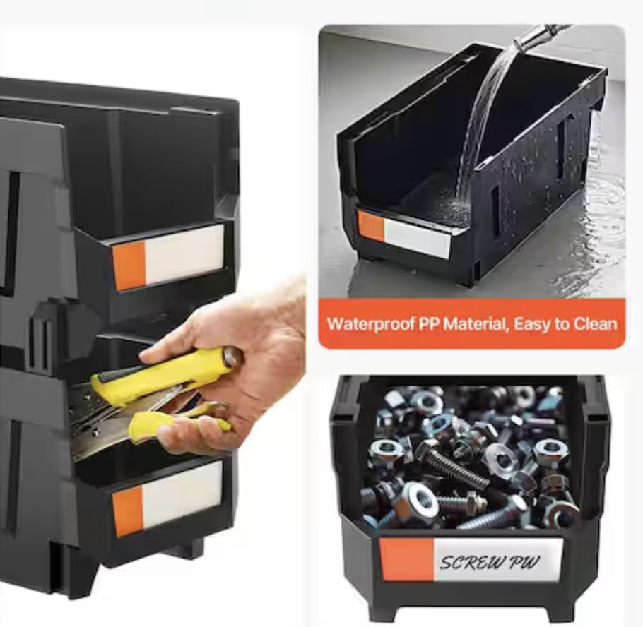Stackable Plastic Storage Bins for Garage, Small Parts, and Office SG12710