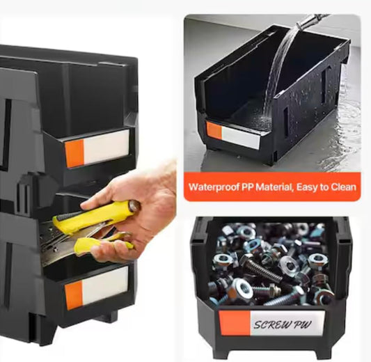 Stackable Plastic Storage Bins for Garage, Small Parts, and Office SG12710