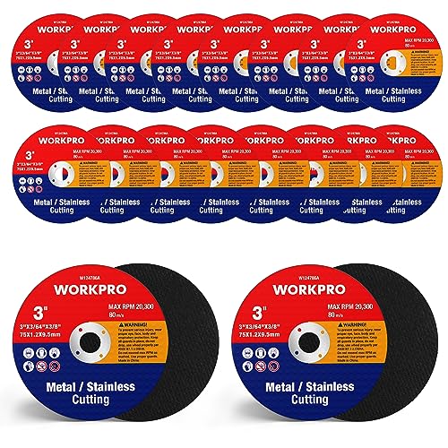 WORKPRO 20-Pack 3" x 3/8" Cut-Off Wheels