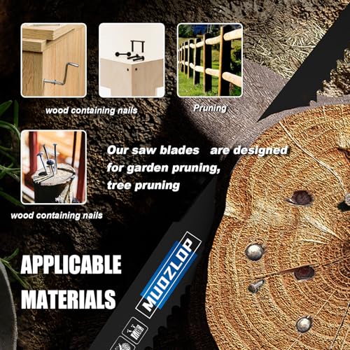 5Pack 12inch 6/12TPI Woodcutting Reciprocating Saw Blades Set - size: 6/12TPI/12 inch