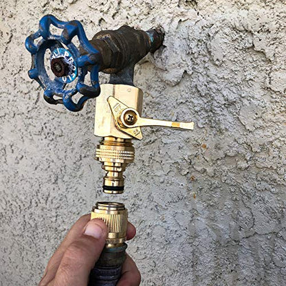 HQMPC Garden Hose Quick Connect Solid Brass Quick Connector 3/4 inch GHT (4 Sets) - size: 4 Sets