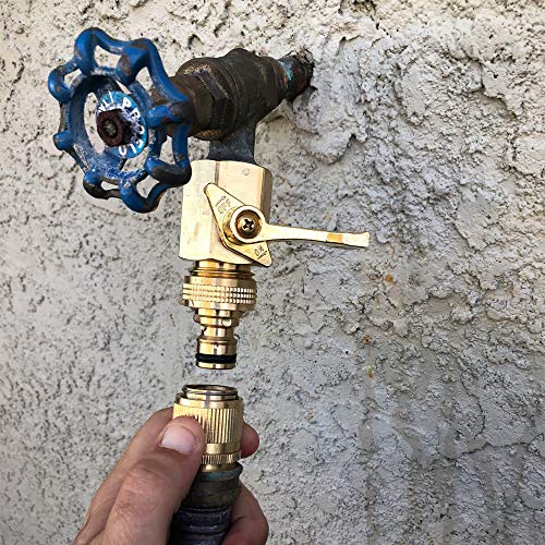 HQMPC Garden Hose Quick Connect Solid Brass Quick Connector 3/4 inch GHT (4 Sets) - size: 4 Sets
