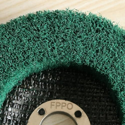 FPPO 5Pcs 4.5" x 7/8" Nylon Fiber Flap Disc Polishing Grinding Wheel,Scouring pad Buffing Wheel for Angle Grinder, Polishing Tools,Abrasive disks for Power-Operated Grinders (Grit 180) - style: grit 180