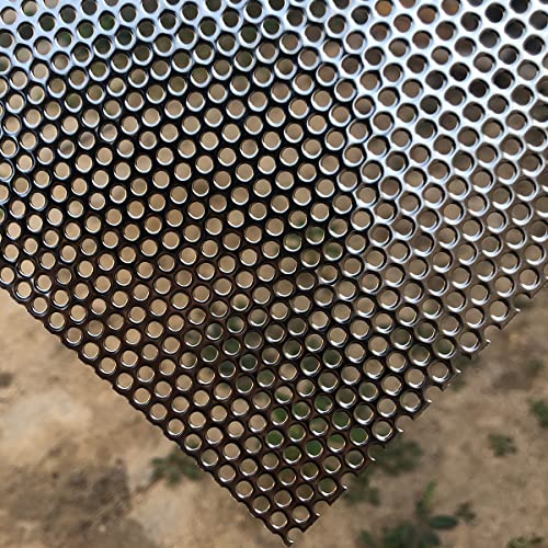 19 Gauge Perforated Metal Sheets 19.6"x9.8" Expanded Metal Mesh Opening 32% Hole 3mm 0.12"(About 1/8") Perforated Stainless Steel Sheet 304 Stainless Steel Mesh Screen Panel Decorati Plate - size: 19.6" X 9.8"