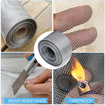 Filter Screen Sheets Stainless Steel Air Vent Mesh Cover Wire Mesh Roll 30x120cm Woven Wire 30 Mesh Sheet for Vents Cover Air Brick Garden