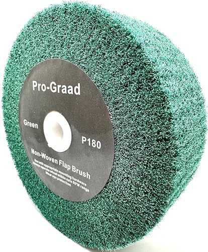 6" x 2" P180 Grit Green Non-Woven Flap Brush Wheel - style: 6" x 2" x 1" Green