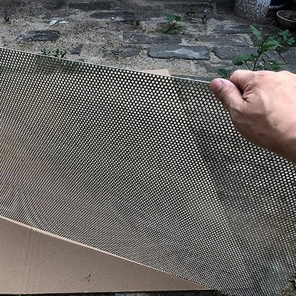 19 Gauge Perforated Metal Sheets 36"x18" Expanded Metal Mesh Opening 32% Hole 3mm 0.12"(About 1/8") Perforated Stainless Steel Sheet 304 Stainless Steel Mesh Screen Panel Decorati Plate - size: 36" X 18"