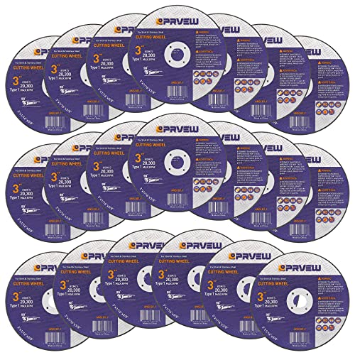 20-Pack Die Grinder Cut Off Wheel 3 Inch,3" x1/16 x3/8" Cutting Disc for Metal&Stainless Steel - style: 3"x1/16"x3/8"(20-PK)
