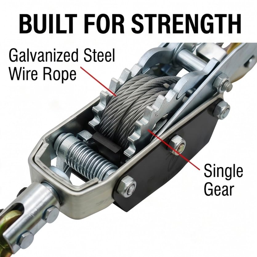 Come Along Winch, 5 Ton (11,023 lbs) Pulling Capacity