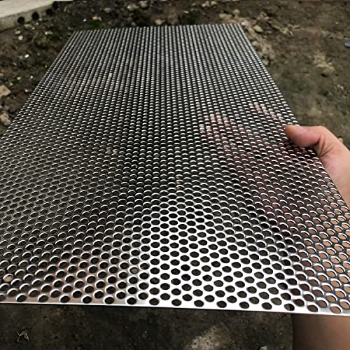 19 Gauge Perforated Metal Sheets Expanded Metal Mesh Aperture 0.2in 5mm (Approximately 1/5") 36"x18" Perforated Stainless Steel Sheet Stainless Steel Mesh Screen Panel - size: Rectangle 36"x18"