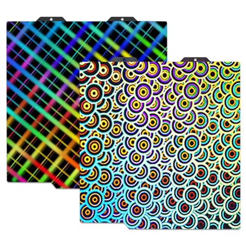 Double-Sided Printing Holographic Heatingbed for Bambu Lab A1 Mini. Smooth Kaleidoscope and Smooth Mesh Spring Steel Build Plate Flexible Platform,184x184mm for Bambus A1 Mini 3D Printer Parts. - color: Skynet+Kaleidoscope