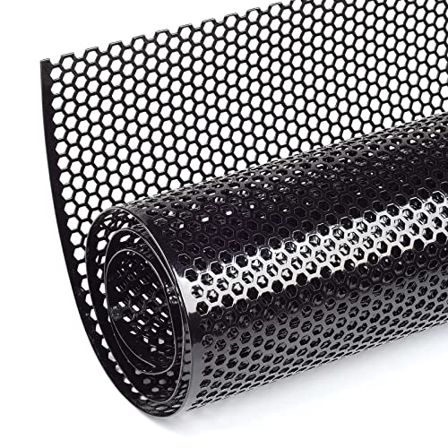 AggAuto Universal 40"x13" Car Grill Mesh Honeycomb 6mm Spacing 2mm Black - size: 6x2mm Honeycomb - Black