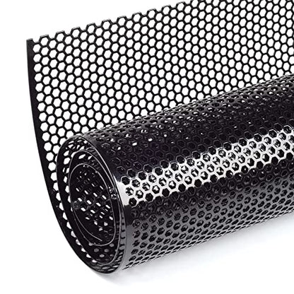 AggAuto Universal 40"x13" Car Grill Mesh Honeycomb 6mm Spacing 2mm Black - size: 6x2mm Honeycomb - Black