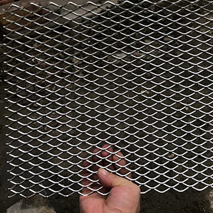 14 Gauge Stainless Expanded Metal 15.5"X12" Expanded & Perforated Sheets Metal Grate Screen/Fence Wire/Privacy Fence/Screen Door mesh - size: 15.5"x12", style: 14Gauge 0.4"x1" Holes