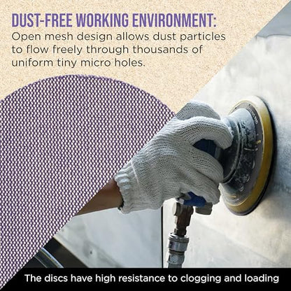Dura-Gold Premium 180 Grit 6" Purple Ceramic Mesh Sanding Discs, Box of 30 - style: 180 Grit