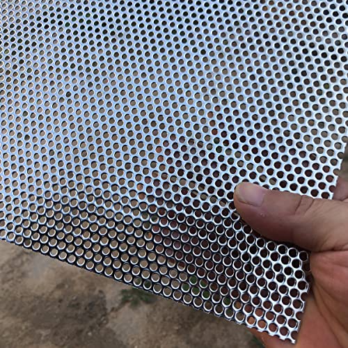 19 Gauge Perforated Metal Sheets 19.6"x9.8" Expanded Metal Mesh Opening 32% Hole 3mm 0.12"(About 1/8") Perforated Stainless Steel Sheet 304 Stainless Steel Mesh Screen Panel Decorati Plate - size: 19.6" X 9.8"