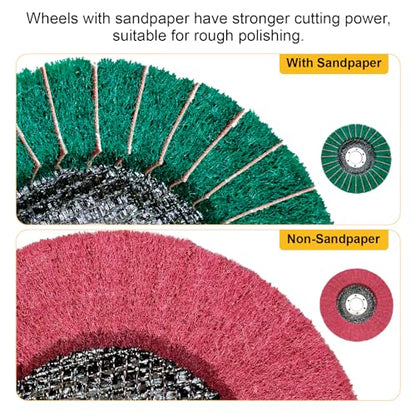 10Pcs 4.5'' Buffing Wheel & Compound Kit, Polishing Wheel for Angle Grinder