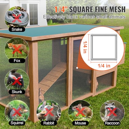 VEVOR Hardware Cloth, 1/4 inch 36in x 100 ft 23 Gauge, Hot Dipped Galvanized Wire Mesh Roll, Chicken Wire Fencing, Wire Mesh for Rabbit Cages, Garden, Small Rodents - size: 36'' x 100'