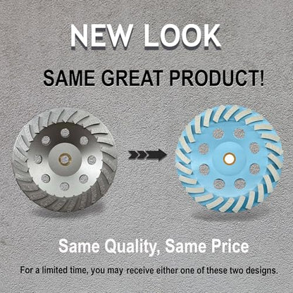7" Concrete Grinding Wheel, 24 Turbo Segments, 7/8"-5/8" Threaded Arbor - style: 7" - 24 Segs