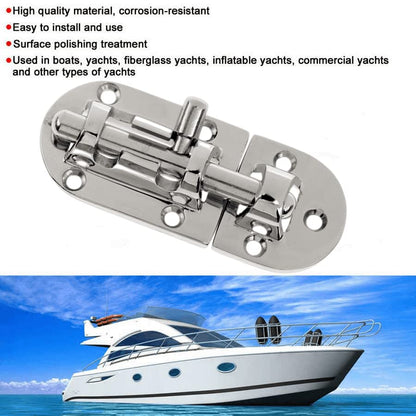 1/2Pack Stainless Steel 316 Door Window Lock Latch ，Marine Barrel Bolt Clasp Sliding Hasp Locks Push Pull Toggle Buckle W/Rubber gaskets (2Pack, Length: 90mm 3.54inch) - color: Silver, size: Length: 60mm/ 2.36inch