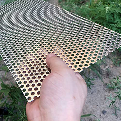 19 Gauge 15.7"x7.8" Perforated Metal Sheets Expanded Metal Mesh Opening 35% Hole 5mm 0.2"(About 1/5") Perforated Stainless Steel Sheet 304 Stainless Steel Mesh Screen Panel Decorati Plate - size: 15.7" X 7.8"