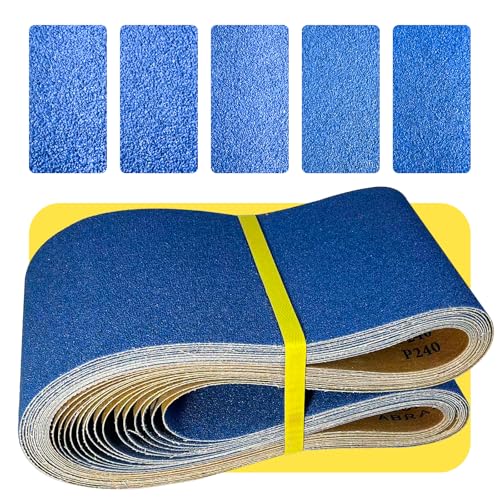 6 x 48 Inch Sanding Belts, 15 Pcs Mixed Grit 60/80/120/180/240, Aluminum Oxide Abrasive Sandpaper Belts for Belt Sanders, Woodworking Polishing & Grinding - size: 6X48