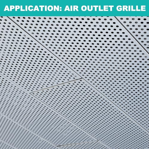 PATIKIL 19.7" x 9.8" 304 Stainless Steel Perforated Sheet, 2Pcs 0.3" Round Hole 20GA Expanded Metal Mesh Plate Screen Decorative Meshes for Ventilation Grill