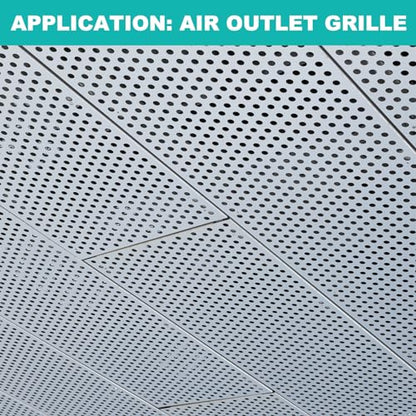 PATIKIL 19.7" x 9.8" 304 Stainless Steel Perforated Sheet, 2Pcs 0.3" Round Hole 20GA Expanded Metal Mesh Plate Screen Decorative Meshes for Ventilation Grill