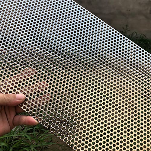 19 Gauge 19.6"x9.8" Perforated Metal Sheets Expanded Metal Mesh Opening 35% Hole 5mm 0.2"(About 1/5") Perforated Stainless Steel Sheet 304 Stainless Steel Mesh Screen Panel Decorati Plate - size: 19.6" X 9.8"