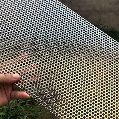 304 Stainless Steel Perforated Sheet-Perforated Metal Sheets-Perforated Stainless Steel Sheet-20GA 0.2" Hole （About 5mm 1/5"） 19.6" X9.8"-Metal Mesh Sheet - size: Rectangle 19.6"x9.8"