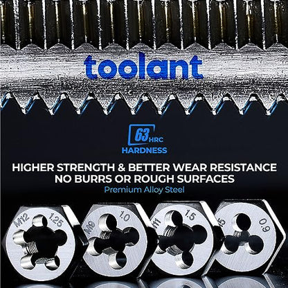 toolant 127-Piece Metric & SAE Ratcheting Tap and Die Set - size: 127pcs set